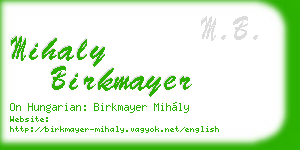 mihaly birkmayer business card